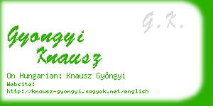 gyongyi knausz business card