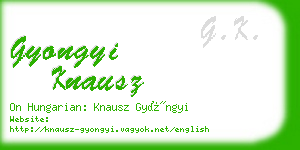 gyongyi knausz business card